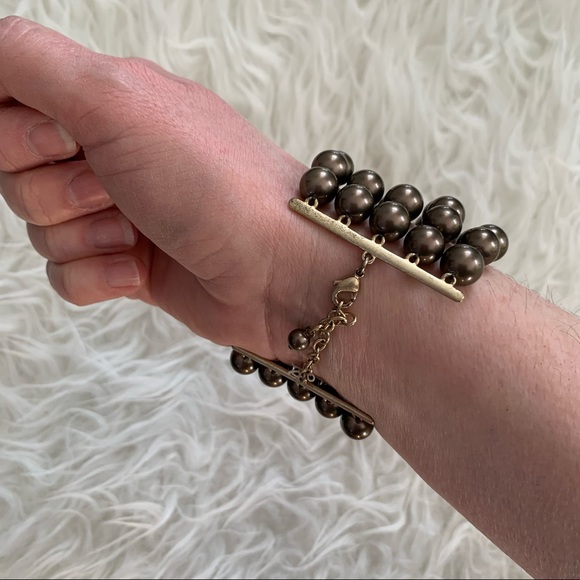 Multi-strand brown pearl bracelet NEW No tags One Size beaded - Picture 4 of 8